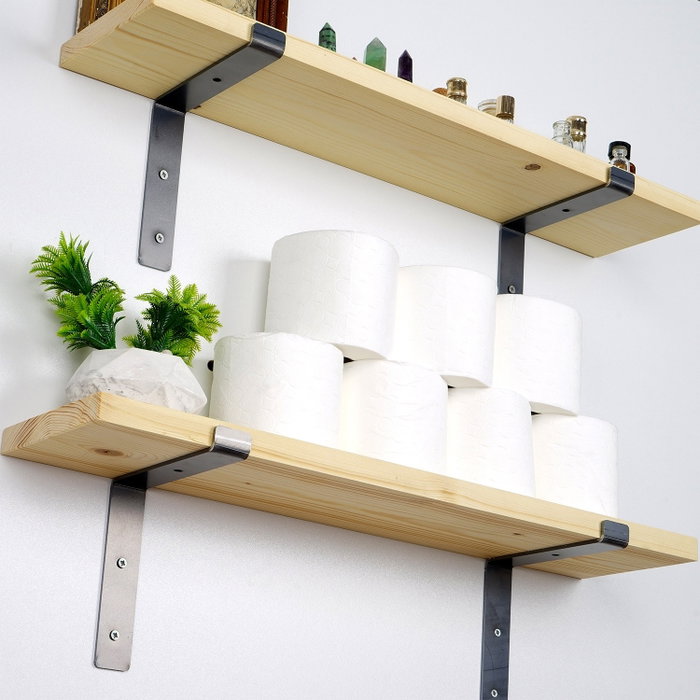 Hanah Home Lam001 Estantería de Pared de Madera y Metal Negro y Nogal Hanah Home Lam001 Estantería de Pared de Madera y Metal Negro y Nogal
